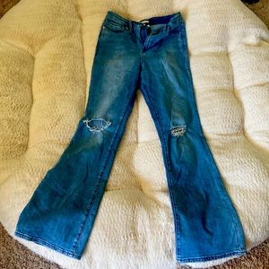 {Good American} Good Flare Ripped Jeans Size 10